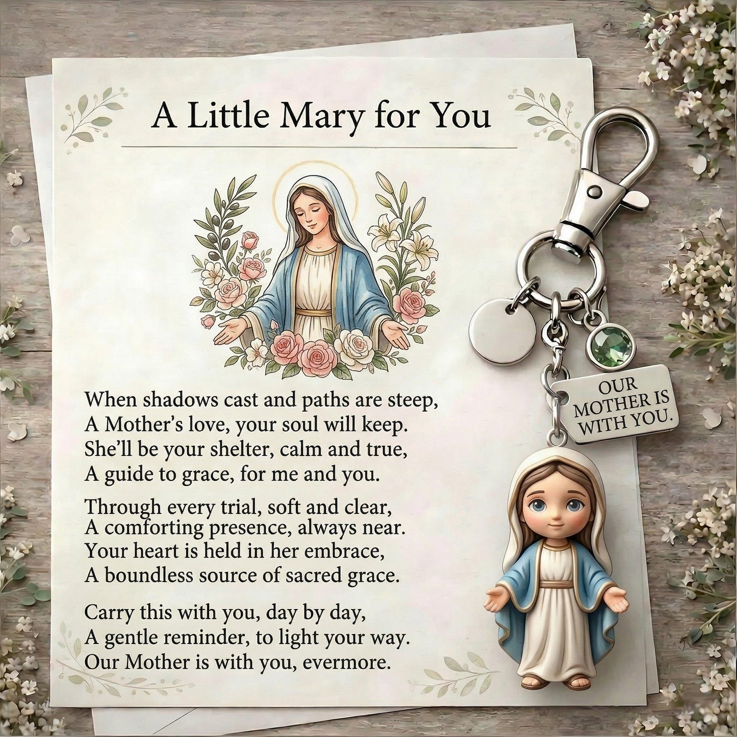 A Little Jesus for You - Comforting Pocket Reminder Keychain & Poem Card Gift Set 🌟🙏