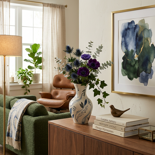 Hand-Painted Ceramic Vase