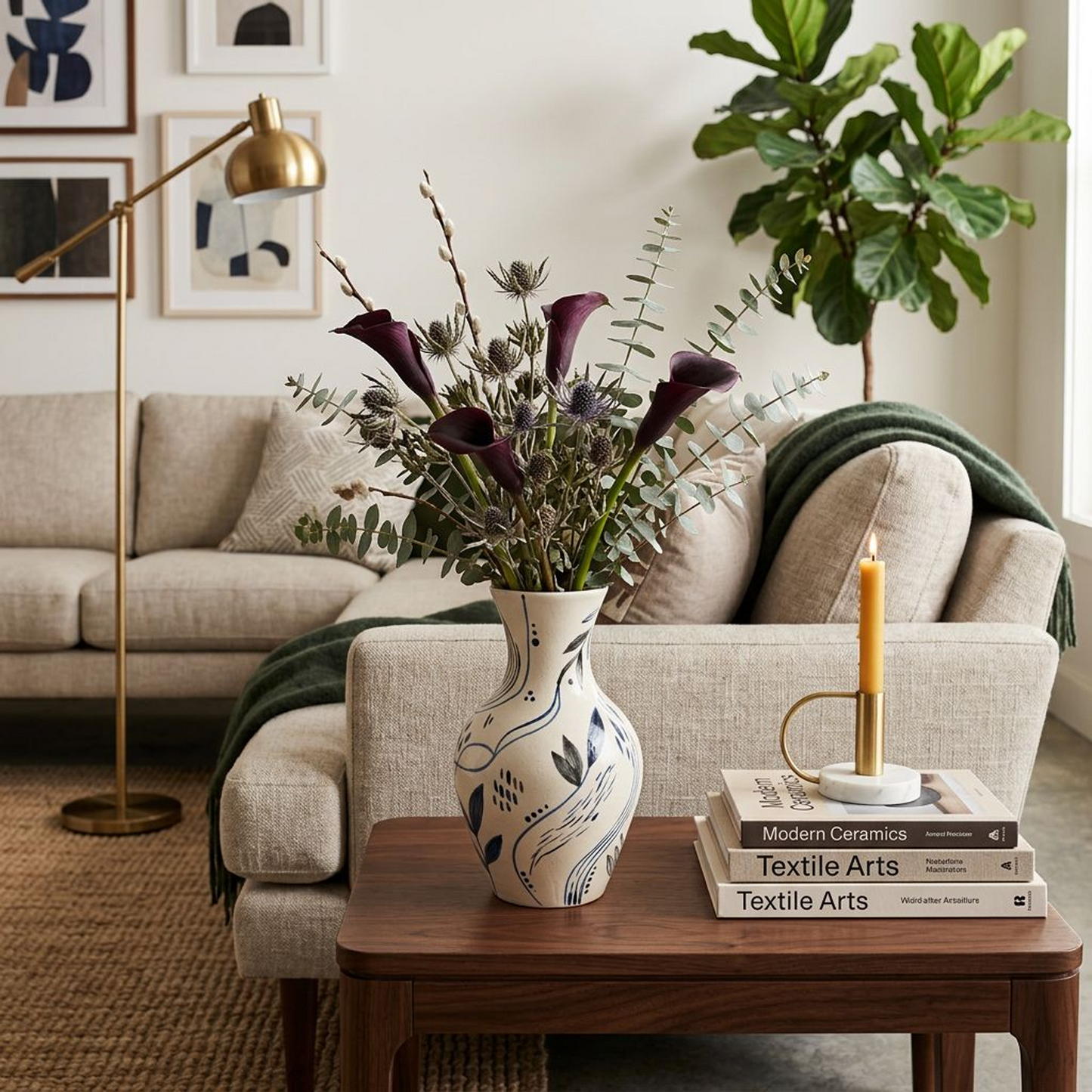 Hand-Painted Ceramic Vase