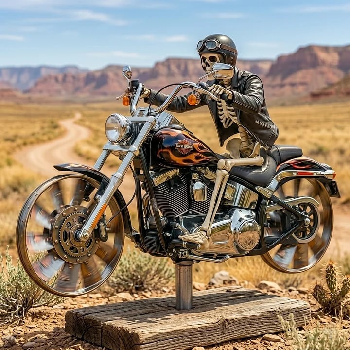 Skull Motorcycle Windmill
