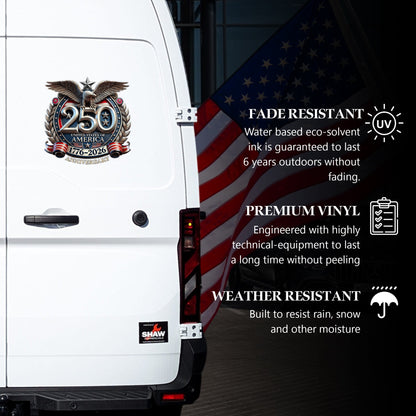 🔥 LIMITED TIME OFFER - 250th Anniversary United States Of America High Quality UV DTF 3D Decal