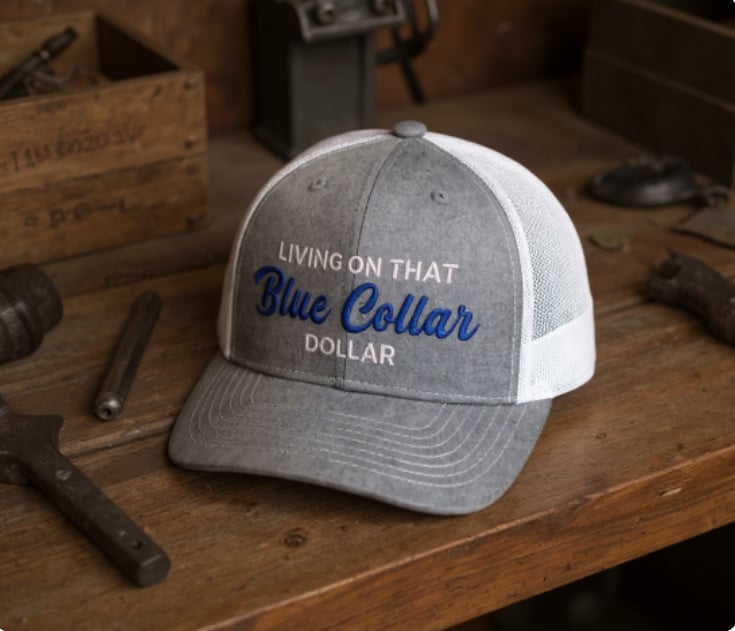 Blue Collar Dollar Trucker Hat🎁Buy 3 Free Shipping