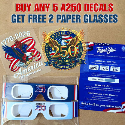 🔥 LIMITED TIME OFFER - 250th Anniversary United States Of America High Quality UV DTF 3D Decal