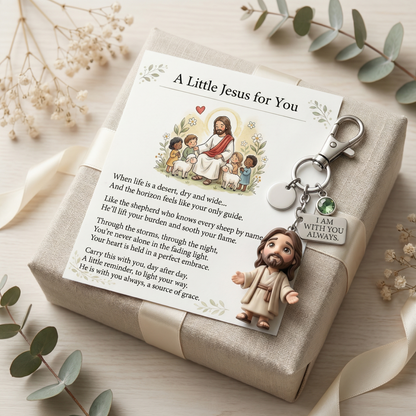 A Little Jesus for You - Comforting Pocket Reminder Keychain & Poem Card Gift Set 🌟🙏