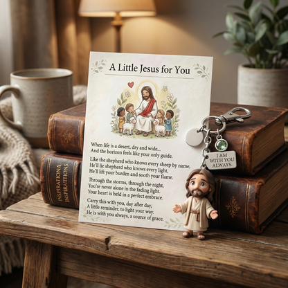A Little Jesus for You - Comforting Pocket Reminder Keychain & Poem Card Gift Set 🌟🙏