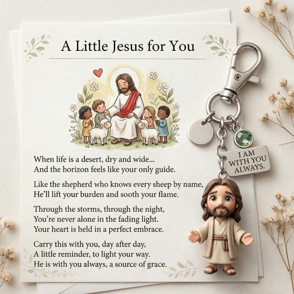 A Little Jesus for You - Comforting Pocket Reminder Keychain & Poem Card Gift Set 🌟🙏