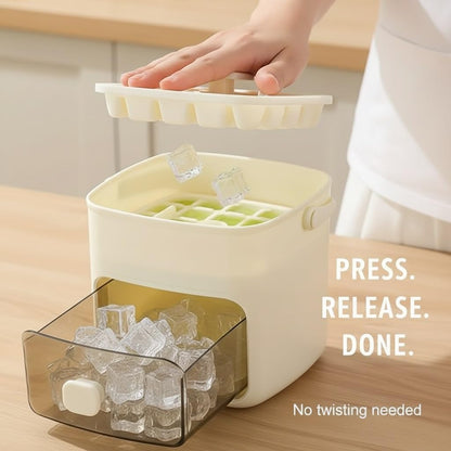 48 Cube Double-Deck Portable Ice Maker with Easy Press Lid. Silicone Trays & Durable Plastic. Countertop Kitchen Gadget for DIY Frozen Food. Summer Drinks & Beverage Cooling