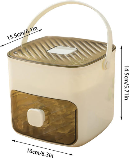 48 Cube Double-Deck Portable Ice Maker with Easy Press Lid. Silicone Trays & Durable Plastic. Countertop Kitchen Gadget for DIY Frozen Food. Summer Drinks & Beverage Cooling