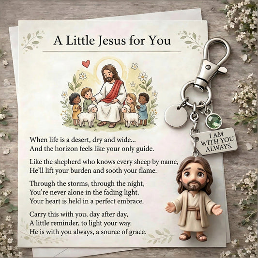 A Little Jesus for You - Comforting Pocket Reminder Keychain & Poem Card Gift Set 🌟🙏