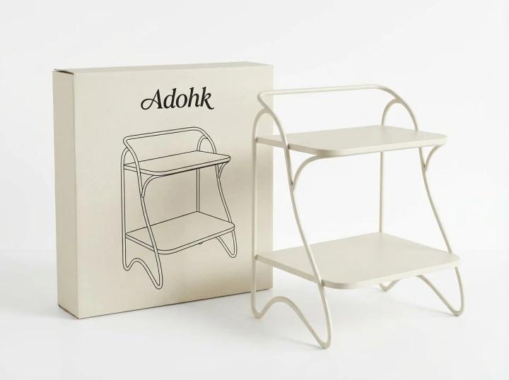 Minimalist 2-Tier Metal Storage Rack / Side Table (Matte White)